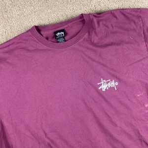 Stussy Cow T-Shirt XL Purple Graphic Logo Streetwear Casual Mens Top